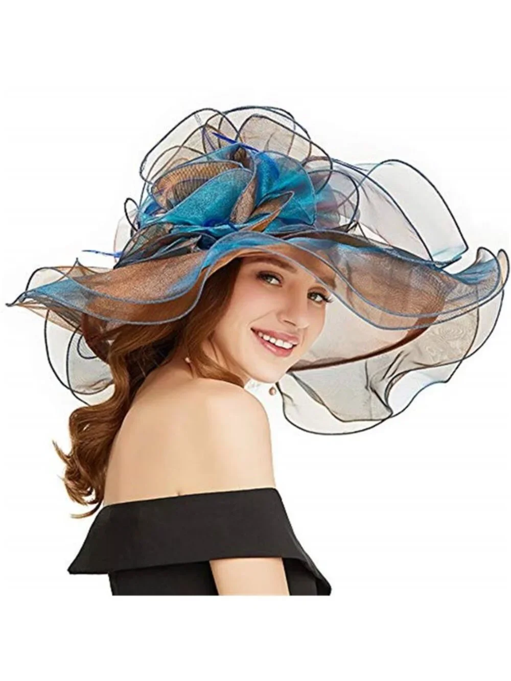 Women's Oganza Sun Hat Wide Brim Formal Fascinator Hat
